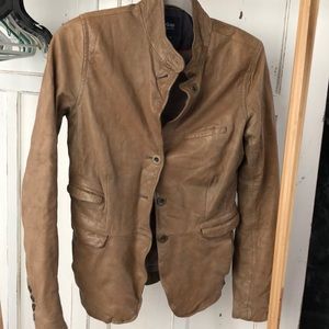 Tan leather jacket